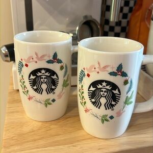 Starbucks Holiday Christmas mugs matching set